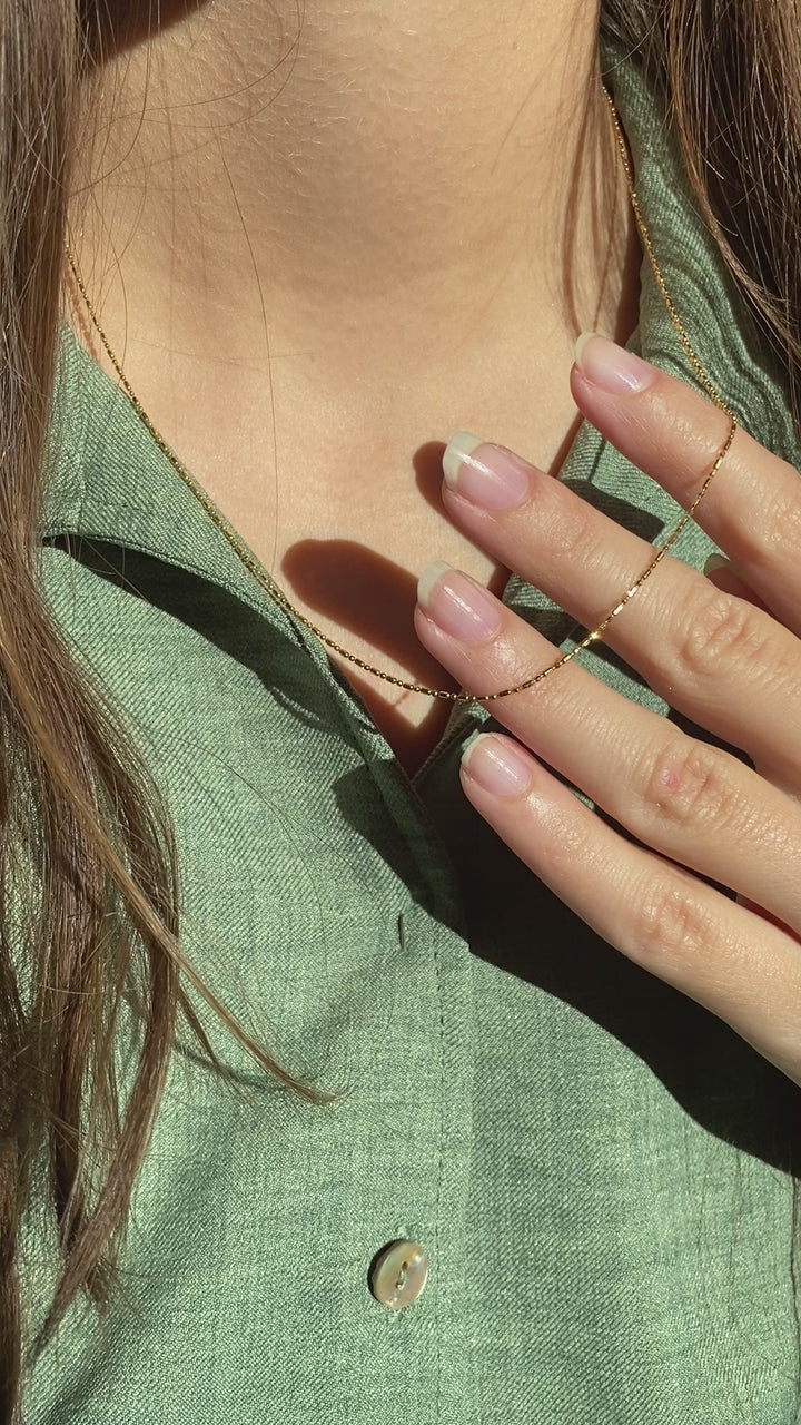 Beaded Dot Dash Chain In Solid 10k Yellow Gold 20“