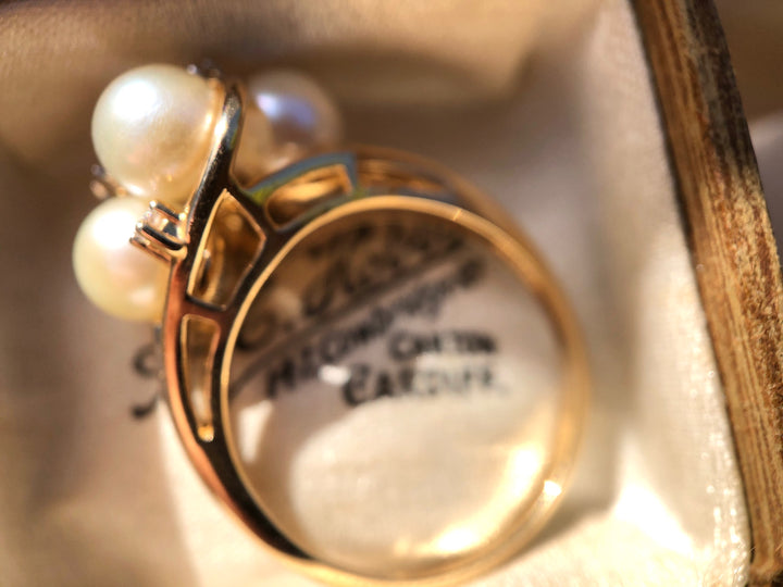 Diamonds are a Pearl's Best Friend 14k Yellow Gold Ring