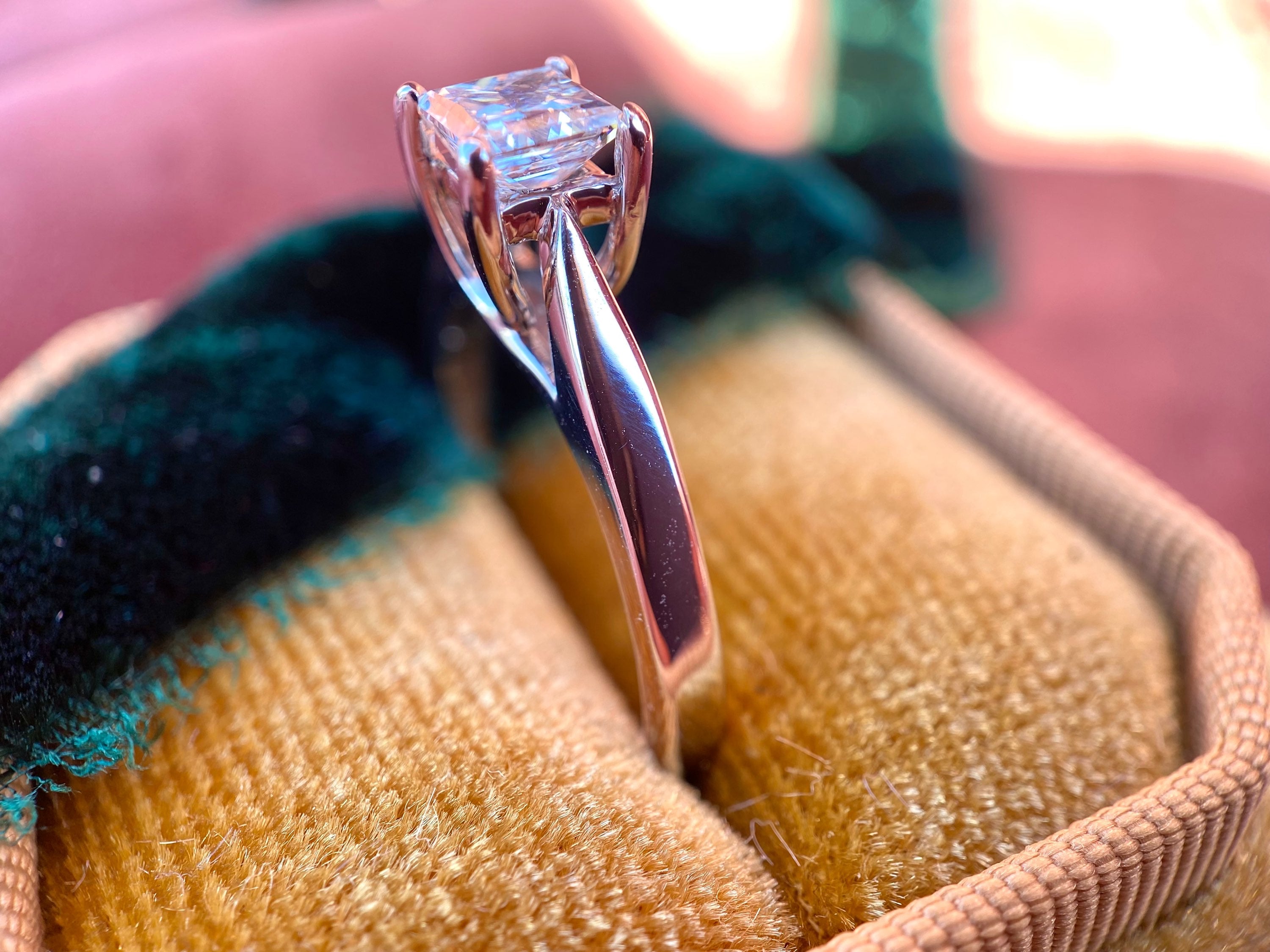 Celebration Grand Ideal Cut .70 Carat Princess Cut Diamond Solitaire Vintage Jewelry Co